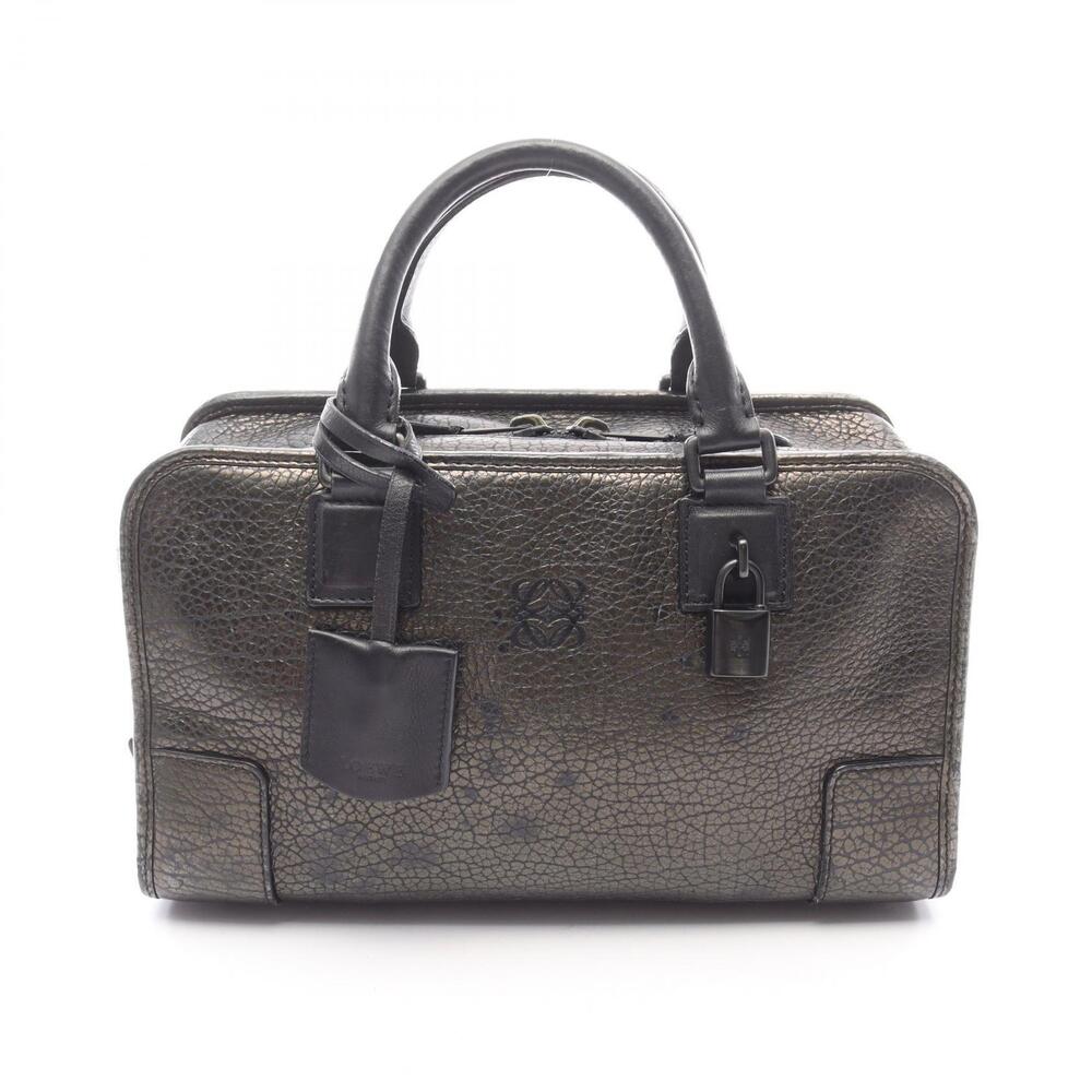 Loewe Amazona Handbag Leather Brown Black Metallic